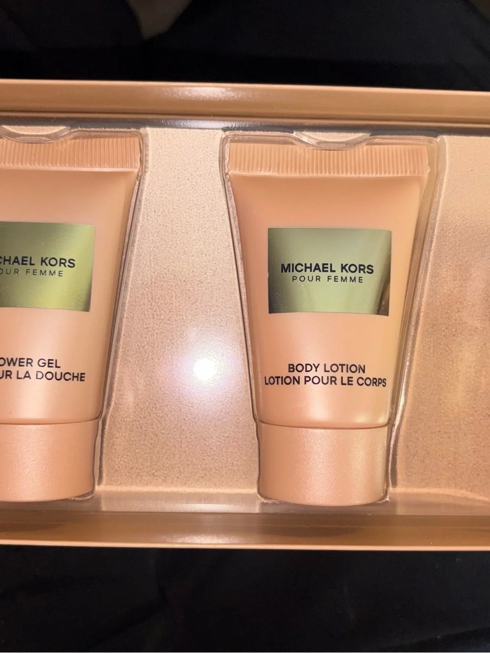 Michael Kors Pink Box with Metallic Gold Logo Panel